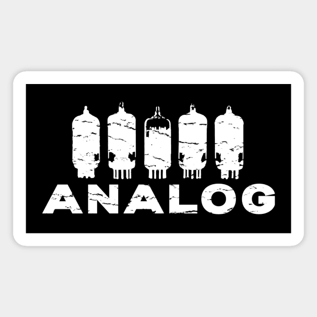 Analog Vacuum Tube Distressed T-Shirt Magnet by Analog Designs